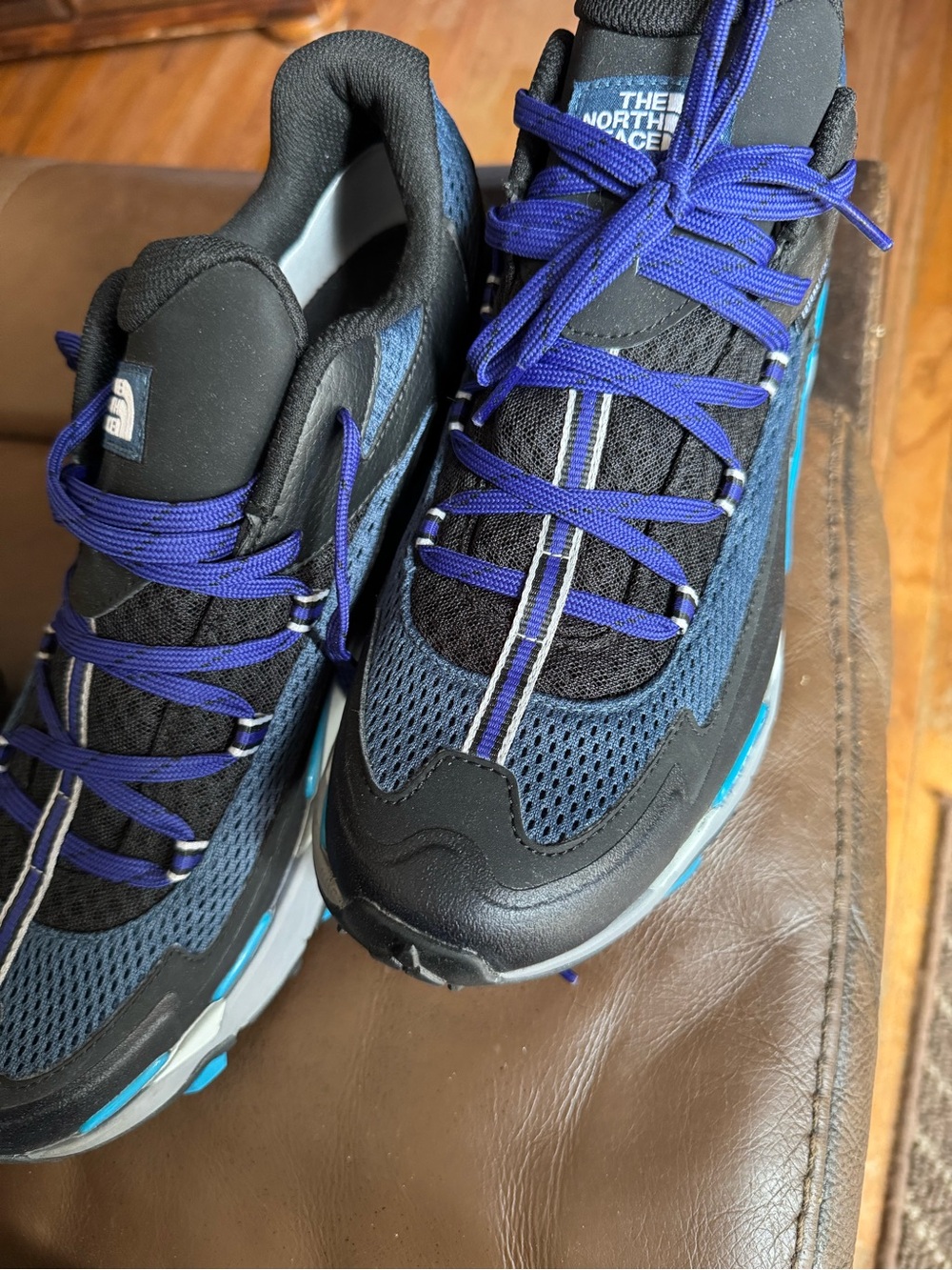 The North Face Men’s Black & Blue Trail Sneakers with Purple Laces